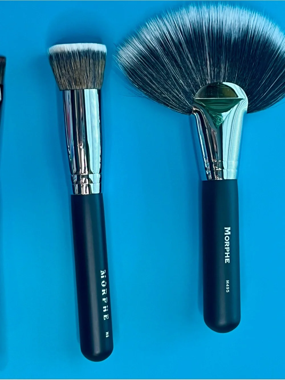 Morphe M495 Duo Fan+M6 Flat Buffer+E16 Contour Vegan Brushes New, Never Used